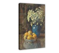ANFOTCM Victor De Groux Oil Painting_ Still Life, Vase of Daisies, Gilt Frame Canvas Poster Bedroom Decor Sports Landscape Office Room Decor Gift 24x36inch(60x90cm)