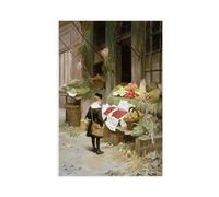 ANFOTCM Victor Gabriel Gilbert, Little Boy at The Market, Art Wall Decoration Poster Family Bar Restaurant Garage Cafe Art Sign Gift 24x36inch(60x90cm)
