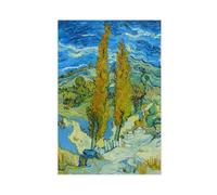 ANFOTCM Vincent Van Gogh,Two Poplars in The Alpilles near Saint-Rémy, Canvas Poster Bedroom Decor Sports Landscape Office Room Decor Gift 24x36inch(60x90cm)