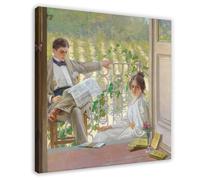 ANFOTCM Vittorio Matteo Corcos,an Afternoon On The Porch, Poster Canvas Artwork Prints Rustic Farmhouse Decorations for Living Room Bathroom Bedroom 28x28inch(70x70cm)