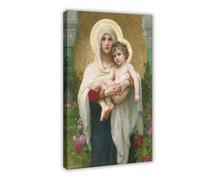 ANFOTCM William-Adolphe Bouguereau,The Madonna of The Roses, 1903, Art Wall Decoration Poster Family Bar Restaurant Garage Cafe Art Sign Gift 12x18inch(30x45cm)