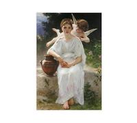 ANFOTCM William-Adolphe Bouguereau,Whisperings of Love Poster Print for Teen Boys Room Wall Art Canvas Painting Print 12x18inch(30x45cm)