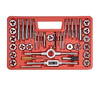 Anfrere 40pcs SAE Tap and Die Set, SAE Standard Rethreading Tool Kit, Coarse and Fine Threads for Cutting External and Internal Threads, Essential Repair Tool Kit with Thread Wrench