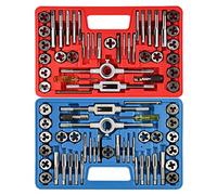 Anfrere 80pcs Tap and Die Set, SAE & Metric Tap Die Wrench Set, Metric Standard M3 to M12 Coarse Fine Rethreading Threads Bits for Cutting External and Internal Threads, NC, NF, NPT Repair Tools