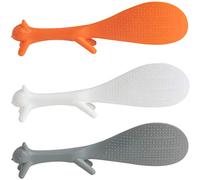 AnFun 3 Pieces Creative Household Kitchen Tools,Lovely Squirrel Shape Standing Spoon Non-Stick Rice Spoon Fashion Rice Cooker Dishes Filled Scoop Shovel