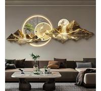 3d Art Wall Decor Wall Sculptures Hanging Landscape Painting,Modern Living Room Wall Art Decoration Lamp Wall clock, oriental Decor Traditional Chinese Feng Shui Welcoming Pine Wall Hanging Painting