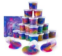 Anfylife 24 Pack Galaxy Slime Cups for Kids Gifts of Birthday- Stretchy & Non-Sticky, DIY Stress Relief Toy (Birthday, Halloween, Christmas)