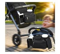 Anfylife Unversal Stroller Organizer with 2 Insulated Cup Holders, Adjustable Hook + Strap Fit UPPAbaby/Bugaboo, 8-Pocket Diaper Caddy & Wipe Dispenser, Black