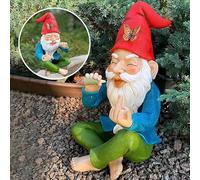 Angaekkot Christmas Gnome Ornament, Garden Gnome Middle Finger, Funny Garden Gnome, Garden Gnomes for Outdoors, Cheeky Garden Gnome Stink Finger Decorations for Patio, Housewarming Garden Gift (A)