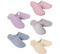 Angaekkot Hotel Slippers, 5 Pairs Colourful Slippers Set, Disposable Slippers, Universal Size Guest Slippers, Washable Winter Warm Non-Slip Coral Fleece Guest Slippers, Unisex Adults, blue, 6 UK