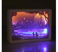 ANGANGAN 3D Paper Carving Light 3D Shadow Box LED Night Lamp Art Decoration Lamp LED Gift Decorative Mood Light for Beautiful Scenery
