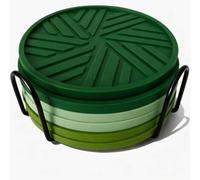 Angardy Homeware Silicone Coasters Set of 6 with Unique and Modern Patterns for Table Decor - Perfect for Outdoors and Coffee Table Protection- st patrics Day accesories Green Sage