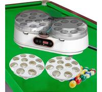 ANGDI 2-in-1 Pool Ball Cleaner Machine, 16 American & 22 Snooker Balls Cleaner Polisher with Dual Rotating Plates, LCD Panel, Automatic Snooker Washing Polishing Machine for Billiard Clubs(White)