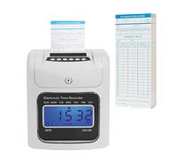 ANGDI Attendance Punch Time Clock, Employee Attendance Punch Recorder with Automatic Time Calibration, In/Out Time Attendance Machine with LCD Display, for Employees Small Business Office