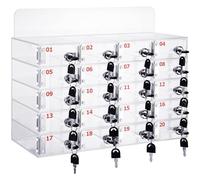 ANGDI Clear Cell Phone Storage Locker Box, 12/20/25/30 Slots Acrylic Cell Phones Storage Cabinet, Wall-Mounted Phone Safe Deposit Box with Keys for Office School Classroom Factory (Size : 20 Slots)