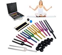 ANGDI Colored Tuning Forks Set, Unweighted Chakra Tuning Fork for Healing, 10PCS Tuning Forks Set, Include the 174~963Hz, Sound Meditation Forks for Healing Therapy, Reduce Stress