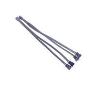 ANGEEK 1 PC 27cm 1 To 2 Way Y-Splitter Sleeved 4-Pin Molex Male To 2x 3-Pin/4-Pin PWM Male Connector Fan Extension Adapter Cable (2 pcs)