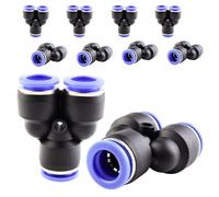 ANGEEK 10 Pieces 12 mm 3 Way Y Splitter, Pneumatic Plug Connection, 3-Way Plastic Quick Release, Push-to-Connect Fittings, PY air line Adapter