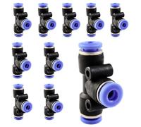 ANGEEK 10 Pieces 4mm T-Shaped 3-Way Connector Push-in Connection Fitting Pneumatic couplings, Pneumatic Connections Pneumatic Plug Connectors Plastic Quick-Release Fasteners, Compressed air couplings