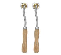 Angeer 2 Pack Fabric & Leather Marking Wheel - Dual-Purpose Rotary Stitch Marker, Quilting Ruler & Crafting Tool for Sewing, Tailoring, and DIY Projects(Grey-4mm Long Teeth)