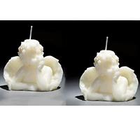 Angel 2 Pack Soy Scented Hand Carved Aesthetic Candles for Home Decor (Milk White)