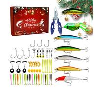Angel Advent Calendar 2024 Men, Christmas 24 Days Fishing Calendar Bait, Fish Advent Calendar Predatory Fish, Christmas Calendar Fishermans Fishing Bait Fishing Gift Fishing Set 19.5 x 13.4 x 4.8 cm