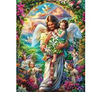 Angel And Child 1000 Pieces Jigsaw Puzzles Animal Pets For Men Educational Decompression Adults Anxiety Memory Care Mothers Valentines Cardboard 1000 PCS