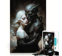 Angel And Daemon Adult Jigsaw1000 Pieces Mental Recall Game High Accuracy Cutting Craft Quiet Time Mind Exercise at Home (38x26cm)