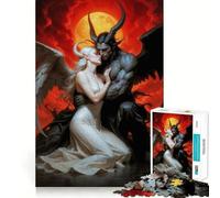 Angel And Demon Embrace 1000 Piece Jigsaw Puzzles Memory Train Fun Smooth Burr Free Surface Entertaining Challenge for Spare Time (38x26cm)