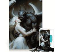 Angel And Demon Embrace Adults 1000 Piece Jigsaw Puzzle Focus Memory Game Zero Gap Compact Fun for Family Game Time (38x52cm)