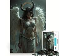Angel And Demon Hybrid Portrait 1000 Piece Puzzle For Adults Problem Solving Toy Professional Grade Cutting Relaxing Indoor Group Activity (50x75cm)