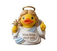 Angel and Devil Duck Resin Figurines Gothic Duck Desk Decor，The Angel Duck