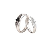 Angel and Devil Matching Rings for Women Men Open Adjustable Couple Friendship Stackable Set Simple Jewelry Angel and Devil Rings for Him and Her