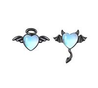 Angel and Devil Stud Earrings 925 Sterling Silver Moonstone Earrings Jewellery Women Hypoallergenic Earrings Moonstone Earrings for Girls Women