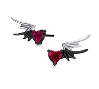 Angel and Devil Stud Earrings Demon Wings Earrings Sterling Silver Black White Devil Angel Wings Stud Angel Jewellery Gifts for Women Girls Christmas Halloween