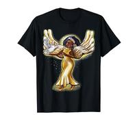Angel and dove black angel of peace and love 2 Afro hair T-Shirt