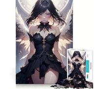 Angel Anime Girl 1000-piece Jigsaw Puzzles Brain Fun Training Seamless Fit Precise Pieces Fascinating Hobby for Idle Moments (38x26cm)