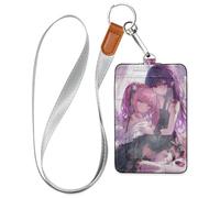 Angel Anime Girl Cruise Essentials Vertical id Badge Holders with Lanyard case with Card Holder for Ship Cards Travel & Vacation