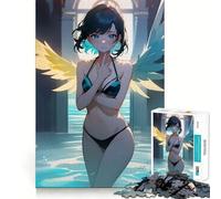 Angel Anime Girl Puzzles for Adults 1000 Pieces Mental Boost Play Neat Cut Perfect Alignment Bonding Activity for Loved Ones (50x75cm)