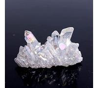 Angel Aura Electroplated Vug Crystal Cluster Crystals Natural White Crystals Cluster Specimen Decor (Size : 90-110g)