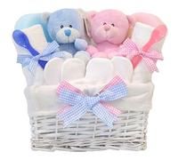 Angel Baby Boy and Girl Twins Gift Basket Hamper ⼁New Born Baby Shower Gifts Sets Ideas Twin Girls Boys Hampers⼁ Presents Newborn Twins Gifts ⼁ FAST DISPATCH