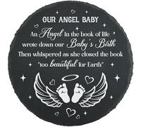 Angel Baby Memorial Stone Slate Plaque Sympathy Stone for Loss of a Child Miscarriage Sympathy Gift Infant Loss Bereavement Condolence Garden Stepping Stone (M1)
