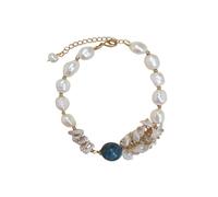 Angel Barocco Baroque Pearl & Bluestone Bracelet - Elegant Natural Beauty - Blue
