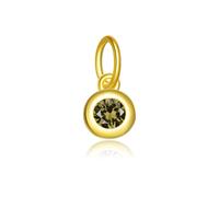 Angel Barocco Birthstone Charm Pendants - Gold- August - Olive Green