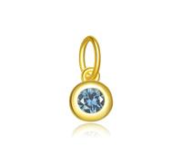 Angel Barocco Birthstone Charm Pendants - Gold- March - Light Blue