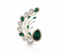 Angel Barocco Elegant Emerald Teardrop Brooch