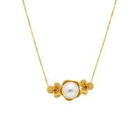 Angel Barocco Floral Pearl Pendant Necklace