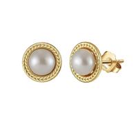 Angel Barocco Women's Golden Wheat Pearl Stud Earrings Angel Barocco Multicolor One Size