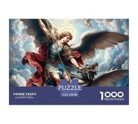Angel Battling Dragon 1000 Pieces Puzzle for Home Wall Decor -Angel Warrior Battle Art Fun Present & Activity for Adults Kids Great Gift Idea52x38cm/1000pcs