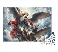 Angel Battling Dragon Jigsaw Puzzle 1000 Pieces 100% Recycled Board Thick for Adults Kids Challenge Gift Indoor Leisure Puzzle 38x26cm/1000pcs